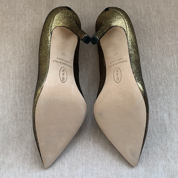 SJP by Sarah Jessica Parker Gold Metallic Pointed Heels 35 - Picture 5 of 7